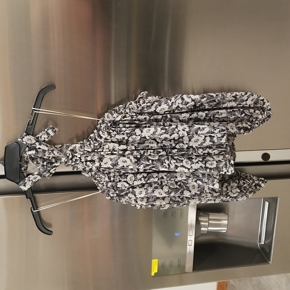 💕MISA LOS ANGELES💕 Lively Halter Off The Shoulder Long Sleeve Blouse ~ Floral - Picture 7 of 10